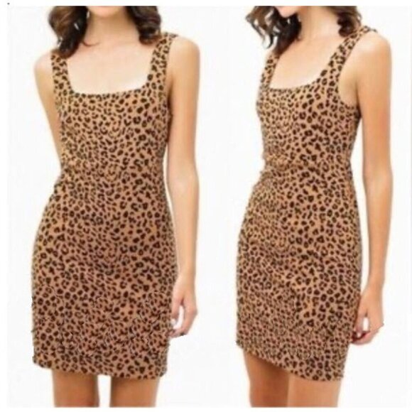 H&M Leopard Print Bodycon Sleeveless Dress - Picture 1 of 9